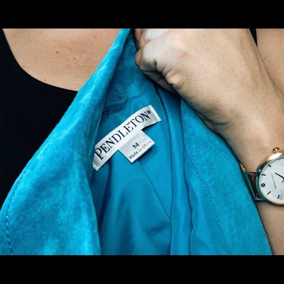 Pendleton Turquoise Suede Jacket - Picture 8 of 8